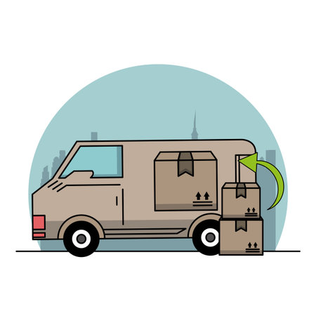 Delivery and logistics fast service elements vector illustration graphic designのイラスト素材