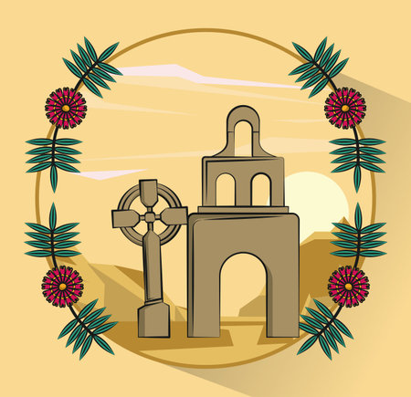 Day of the Dead card cartoons vector illustration graphic designのイラスト素材