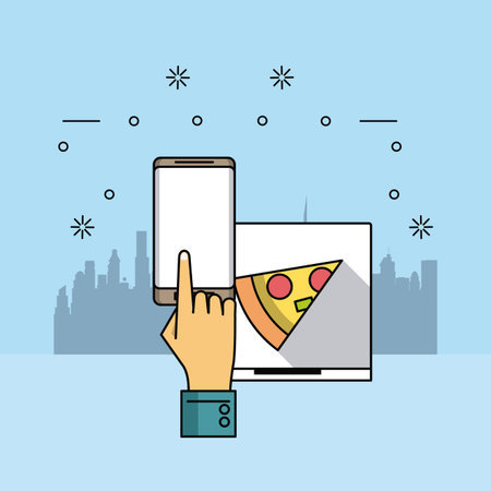 orders food online smatphone vector illustration graphic designのイラスト素材
