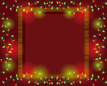 christmas frames with christmas lights for decoration vector illustration graphic designのイラスト素材
