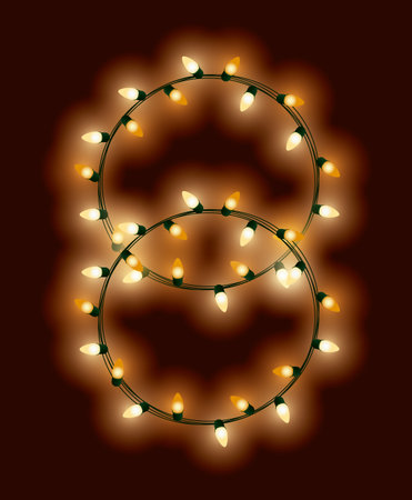 circular extension of christmas lights for decoration vector illustration graphic designのイラスト素材