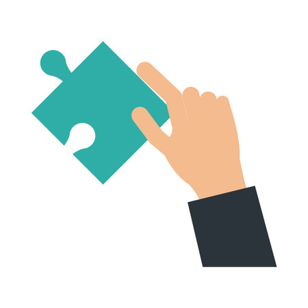 Hand with jigsaw symbol vector illustration graphic designのイラスト素材