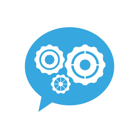 Gears inside bubble symbol isolated vector illustration graphic designのイラスト素材