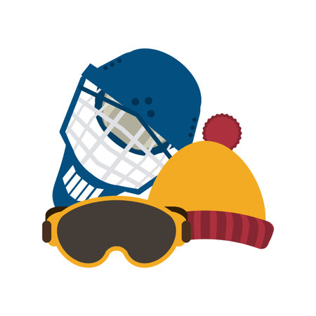 Hockey sport equipment elements vector illustration graphic designのイラスト素材