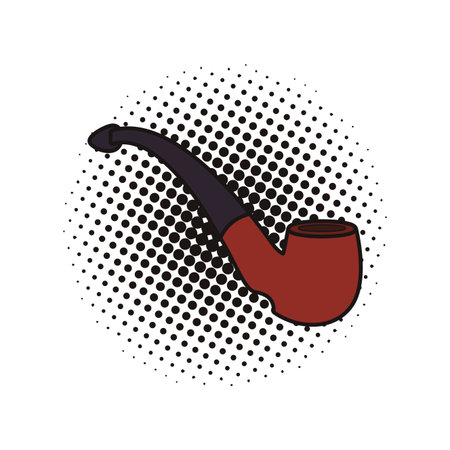 pop art tobacco pipe cartoon vector illustration graphic designのイラスト素材