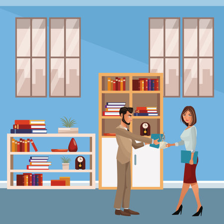 business coworkers executives working inside office cartoon vector illustration graphic designのイラスト素材