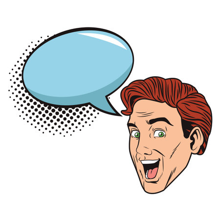 pop art businessman cartoon open mouth graphic design vector illustration graphic designのイラスト素材