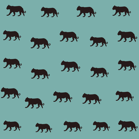wild bengal tiger cartoon background pattern silhouettes vector illustration graphic designのイラスト素材