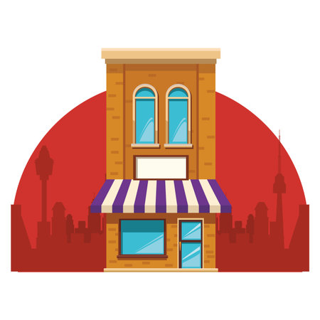 store building cartoon vector illustration graphic designのイラスト素材