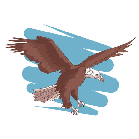 wild eagle body flying cartoon vector illustration graphic designのイラスト素材