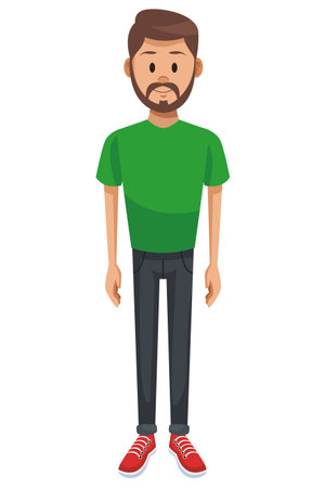 Man smiling with beard cartoon vector illustration graphic designのイラスト素材