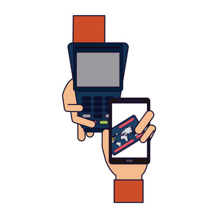 Online shopping and payment smartphone vector illustration graphic designのイラスト素材