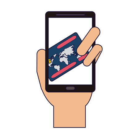 Online shopping and payment smartphone vector illustration graphic designのイラスト素材