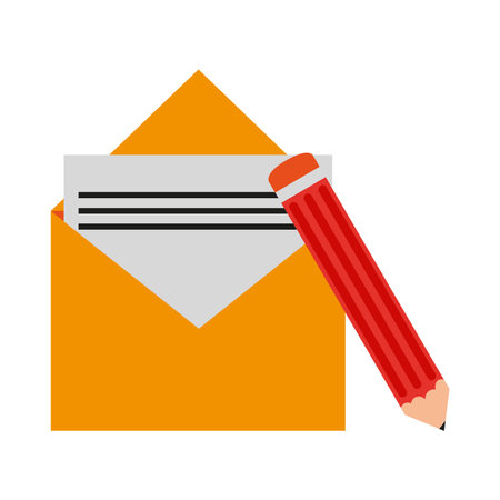 Envelope with letter and pencil vector illustration graphic designのイラスト素材