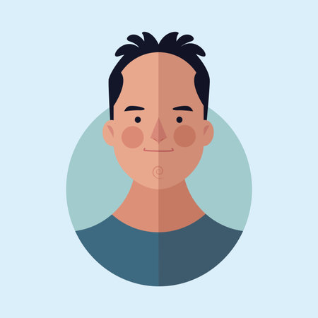 man face color background icon cartoon vector illustration graphic designのイラスト素材