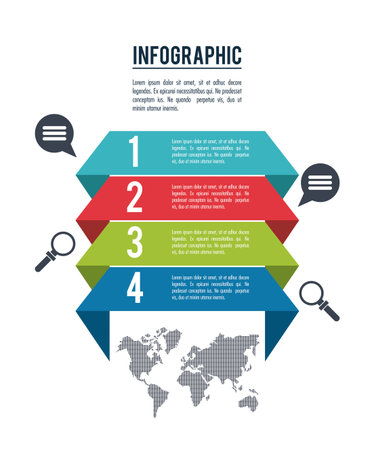 infographic styles and organization with tabs and icons vector illustration graphic designのイラスト素材