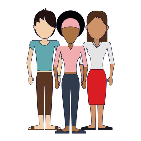 Young women friends avatar vector illustration graphic designのイラスト素材