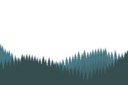 Trees silhouette landscape scenery isolated vector illustration graphic designのイラスト素材
