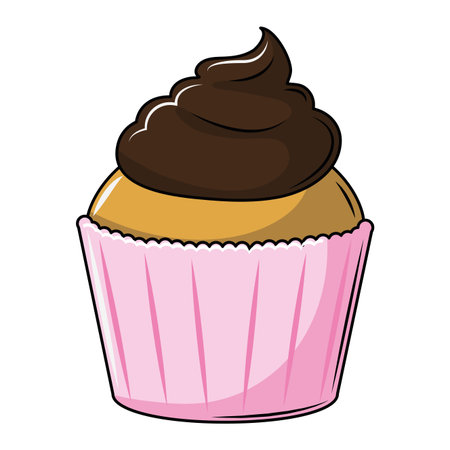 Delicious cupcake dessert vector illustration graphic designのイラスト素材