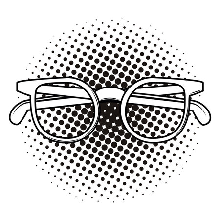 Sunglasses fashion accesory pop art in black and white vector illustration graphic designのイラスト素材