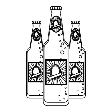 Set of beer label bottles vector illustration graphic designのイラスト素材