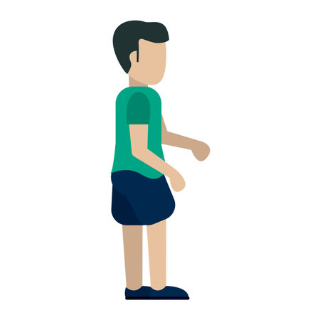 Boy with short pants avatar cartoon vector illustration graphic designのイラスト素材