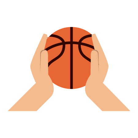 Hands with basketball ball vector illustration graphic designのイラスト素材