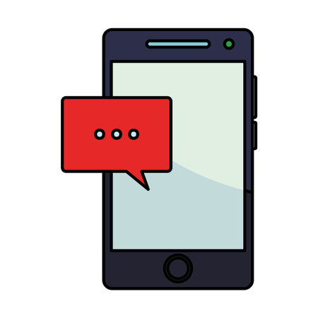Smartphone and chat bubble vector illustration graphic designのイラスト素材