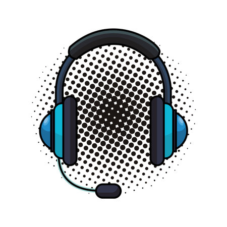 Call center headset vector illustration graphic design pop artのイラスト素材
