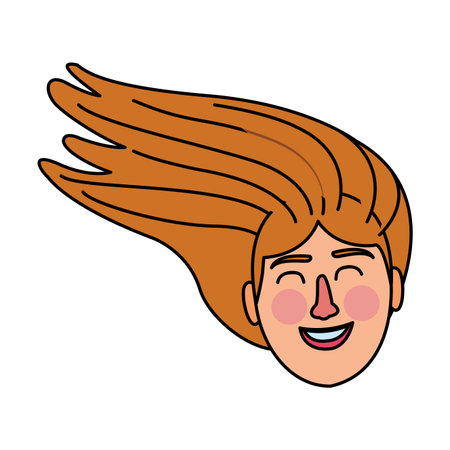 Woman face smiling cartoon vector illustration graphic designのイラスト素材