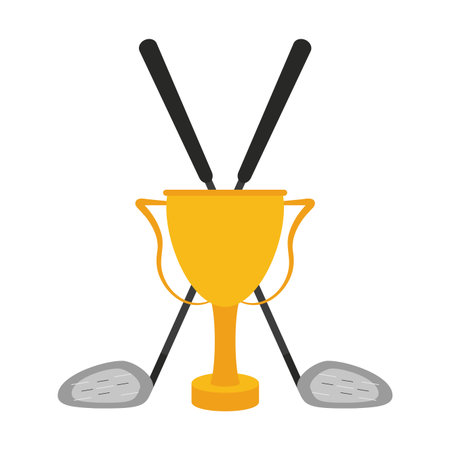 Golf cup with clubs crossed vector illustration graphic designのイラスト素材