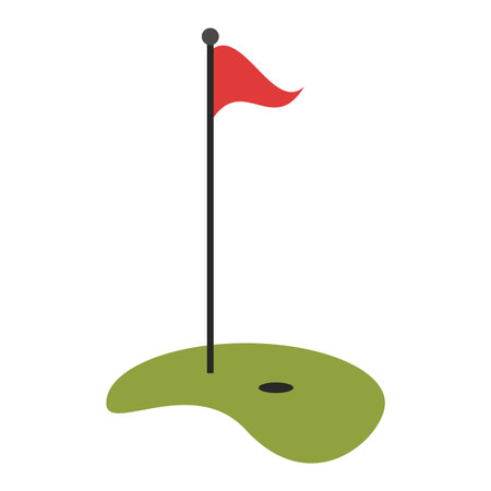 Golf playfield flag and hole vector illustration graphic designのイラスト素材