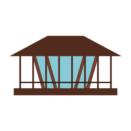Beach kiosk wooden buildingのイラスト素材