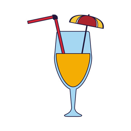Summer cocktail cup with straw and umbrella vector illustration graphic designのイラスト素材