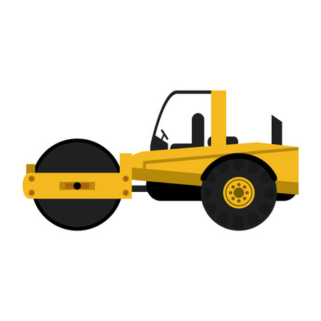 Construciton compacter vehicle isolated vector illustration graphic designのイラスト素材