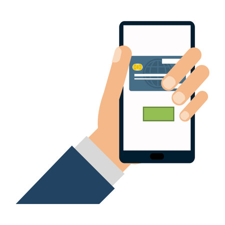 Online payment and money transfer from smartphone vector illustration graphic designのイラスト素材