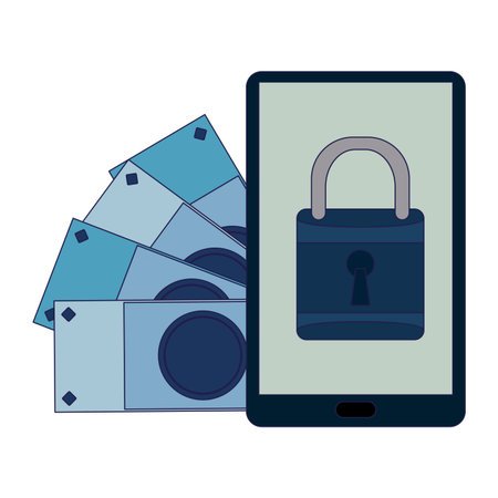 Online payment and money transfer from smartphone vector illustration graphic designのイラスト素材