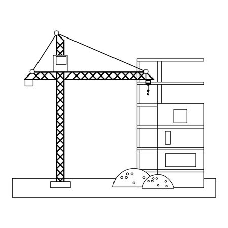 Construction crane tower isolated vector illustration graphic designのイラスト素材