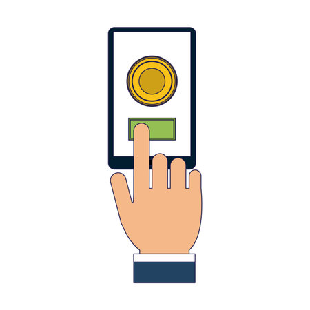 Online payment and money transfer from smartphone vector illustration graphic designのイラスト素材
