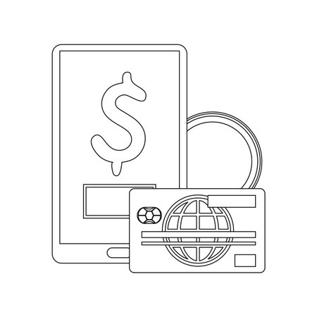 Online payment and money transfer from smartphone vector illustration graphic designのイラスト素材