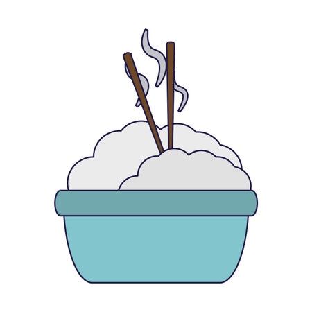 Rice bowl food isolated vector illustration graphic designのイラスト素材