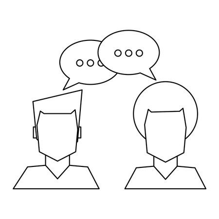 people talking avatar with speech bubble vector illustration graphic designのイラスト素材
