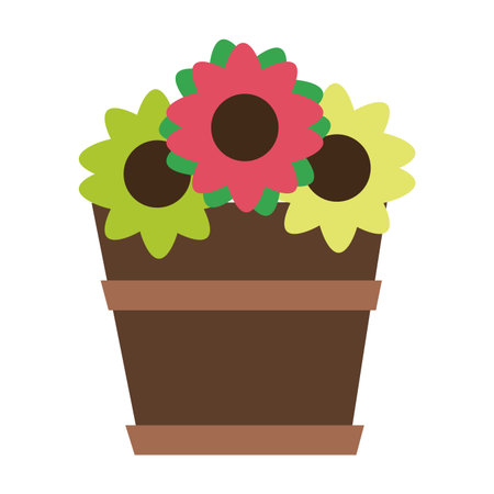 Flowers in pot cartoon vector illustration graphic designのイラスト素材