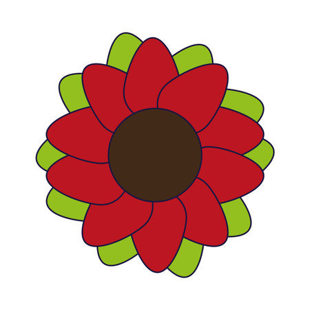 Flower round symbol cartoon vector illustration graphic designのイラスト素材