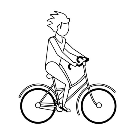 Man riding vintage bike vector illustration graphic designのイラスト素材