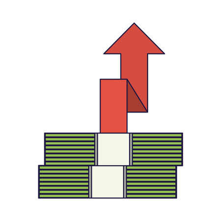 Money billets with arrow up vector illustration graphic designのイラスト素材