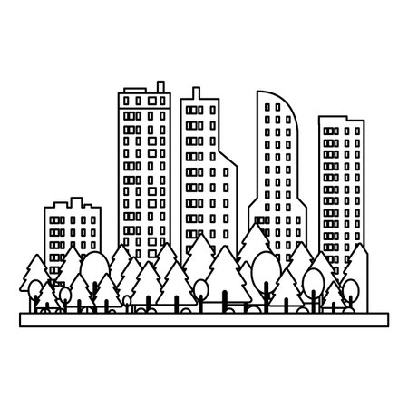 Cityscape buildings scenery vector illustration graphic designのイラスト素材