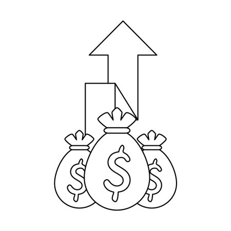 Money bags with arrow up vector illustration graphic designのイラスト素材