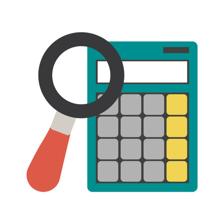 Magnifying glass and calculator vector illustration graphic designのイラスト素材