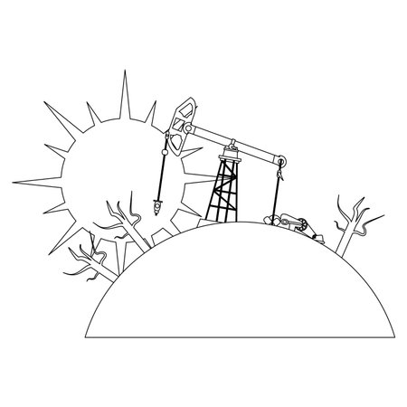 Fuel pump refinery scenery vector illustration graphic designのイラスト素材